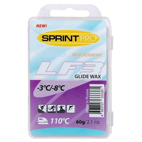 фото Парафин для лыж sprint pro, lf3 violet, от -3 до -8°c, 60 г