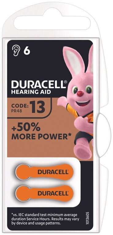 Duracell Hearing Aid Батарейки для слуховых аппаратов в размере 13, 6 шт. Б0039180