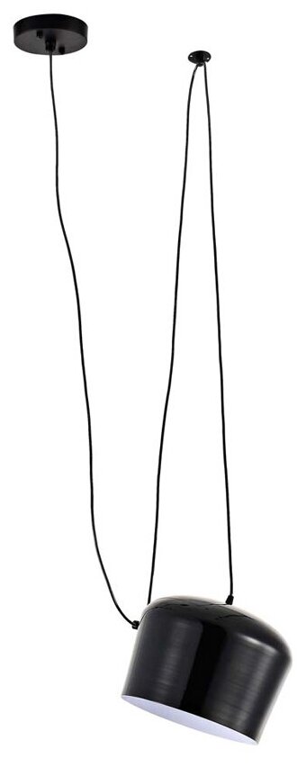 Donolux Modern The bak подвес, плафон металлический черного цвета, диам 24 см, выс 20 см, длина провода 350 см, 1хЕ27 60W, цвет арматуры черный