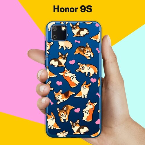 Силиконовый чехол Корги узором на Honor 9S силиконовый чехол корги узором на honor 8x