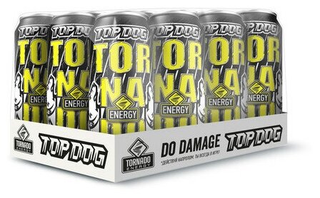 Энергетический напиток Tornado Energy Top Dog 0.45 л ж/б упаковка 12 штук - фотография № 2