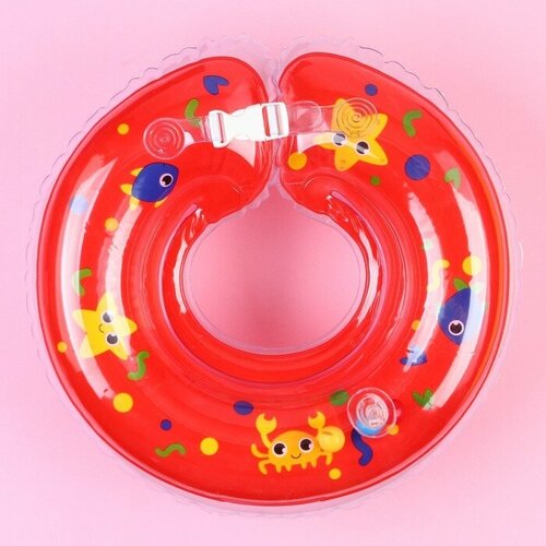 Круг детский на шею для купания Давай купаться от 1 мес двухкамерный с погремушками 896₽