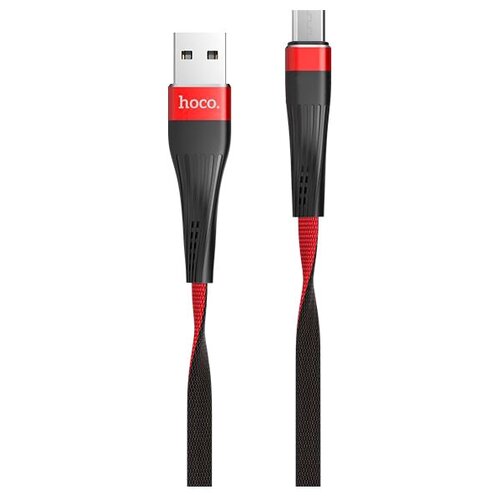 Кабель Hoco U39 Slender USB - microUSB, 1.2 м, 1 шт., красный/черный