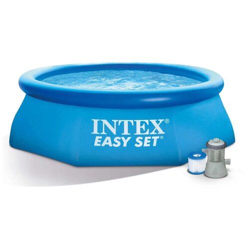 бассейн надувной 244х61см фильтр насос 1250 л ч Бассейн надувной Intex Easy Set 244х61см 1942л + фильтр-насос 1250л/ч (28108)