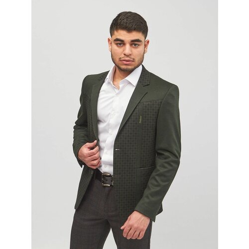 Пиджак DELMONT, размер 46, черный, зеленый
