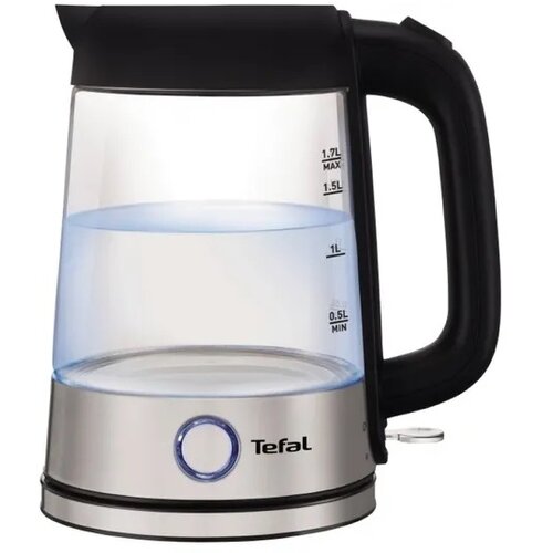 Чайник Tefal Glass Kettle KI750D, серебристый/черный