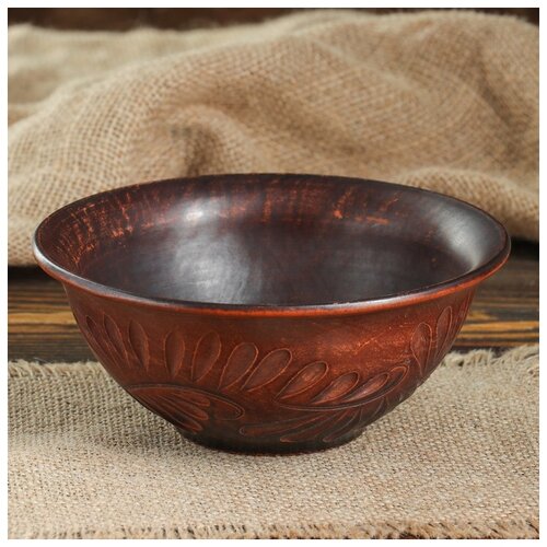 фото Тарелка с колоском средняя красная глина 0,6 л 1129488