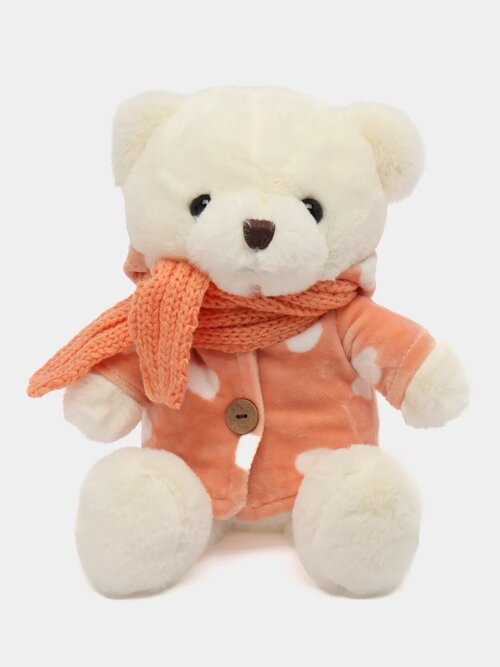 Мягкая игрушка Плюшевый медведь Мишка, 35 см, оранжевый