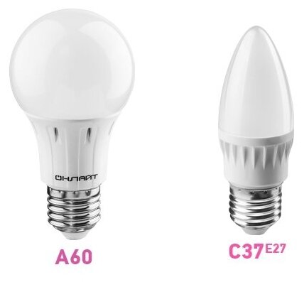 Лампа светодиодная 71 630 OLL-C37-6-230-2.7K-E27-FR 6Вт свеча 2700К тепл. бел. E27 450лм 176-264В онлайт 71630 (9шт. в упак.)