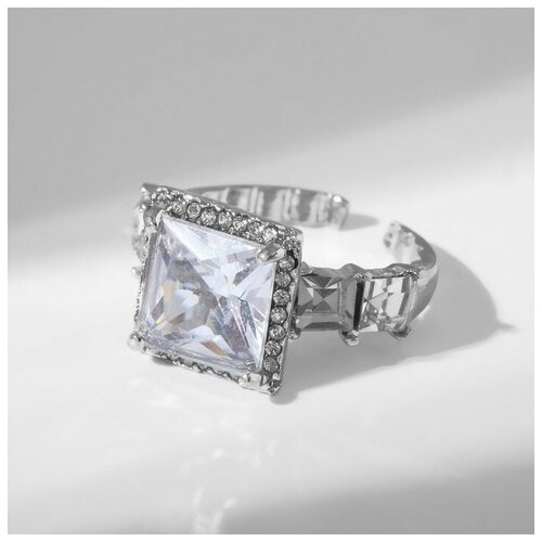 Кольцо, безразмерное, белый кольцо драгоценность рельсы цвет белый в серебре безразмерное 9321082