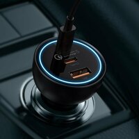 Автомобильное зарядное устройство Baseus Qualcomm Quick Charge 5, Multi-Port 2C+U,160W + Кабель Type-C to Type-C 100W,1m, TZCCZM-0G