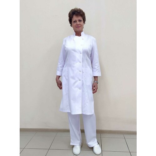 Халат женский, производитель Фабрика швейных изделий №3, модель М-59, рост 164, размер 50, цвет белый