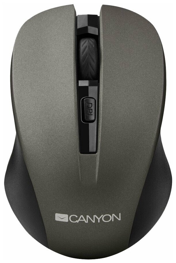 Беспроводная мышь Canyon MW-1, 800/1000/1200DPI, 3 кнопки+колесо прокрутки, серый