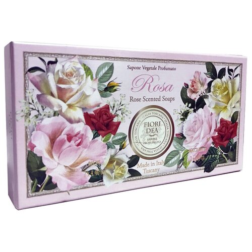 Fiori Dea Мыло кусковое Rose, 2 уп., 2 шт., 125 г