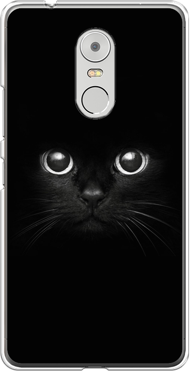 Силиконовый чехол на Lenovo K6 Note / Леново К6 Нот Взгляд черной кошки