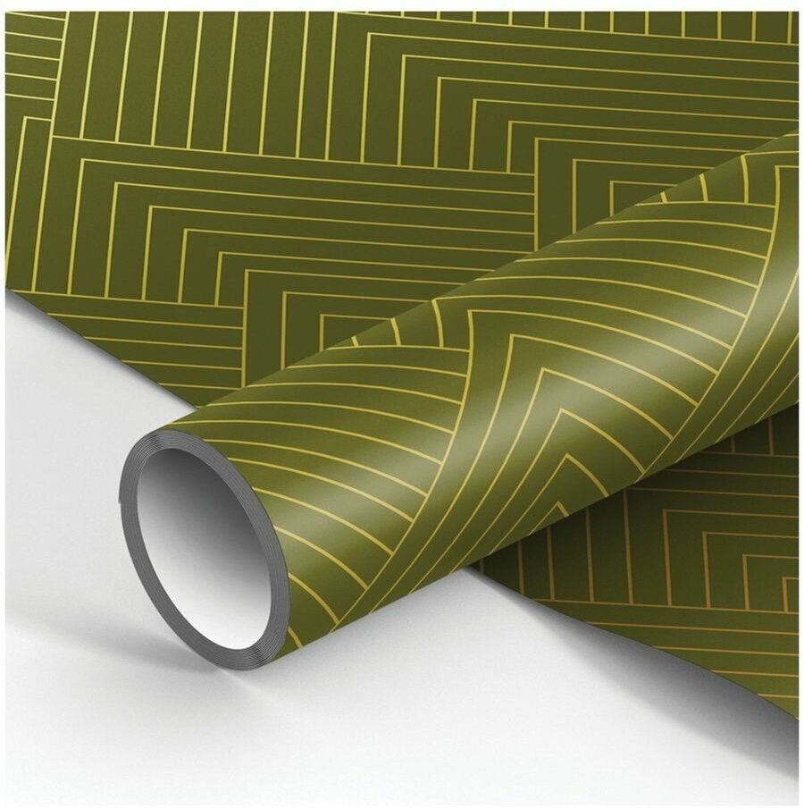 Упаковочная бумага глянцевая 70*100см MESHU "Olive tone", 90г/м2
