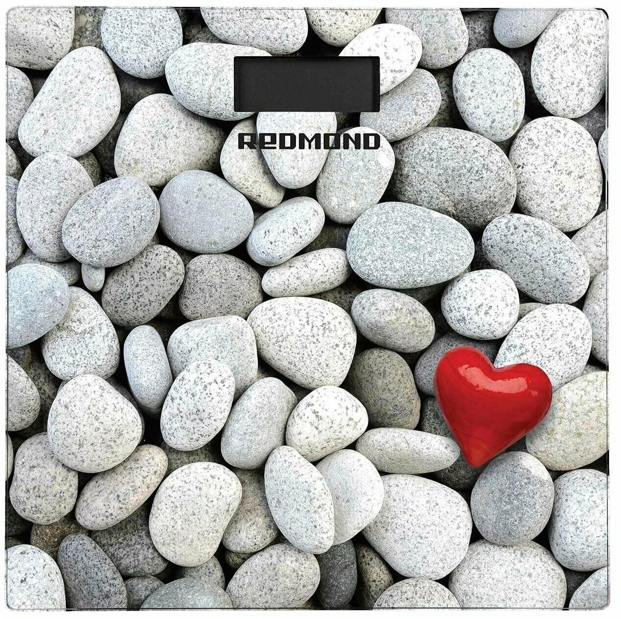Весы напольные REDMOND RS-751, камни с сердцем - фотография № 1