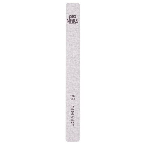 Пилочка для ногтей PRO NAILS закругленная 100/180 Inter-Vion профессиональная пилка для искусственных ногтей закругленная graphite nail file 100 100