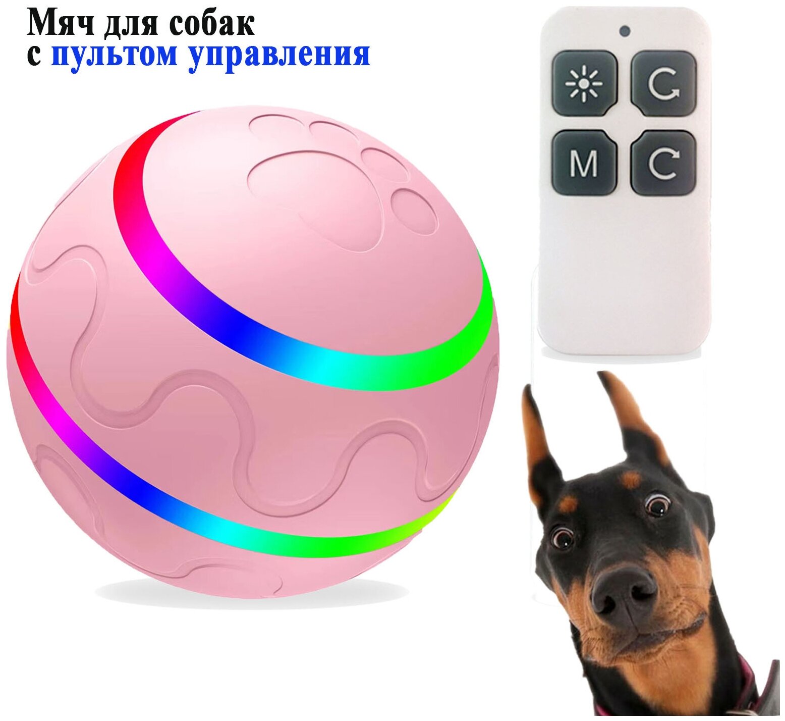 Мячик для собак с пультом управления