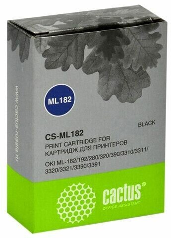 Картридж матричный CACTUS (CS-ML182) для Oki ML-182/192/280/320/390, черный