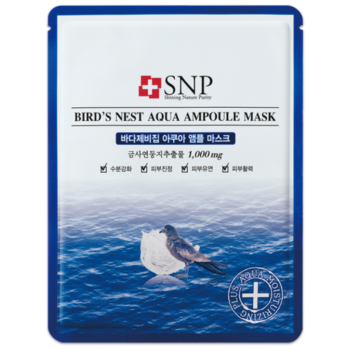 SNP Birds Nest Aqua Маска тканевая для лица с экстрактом гнезда ласточки увлажняющая успокаивающая,25мл