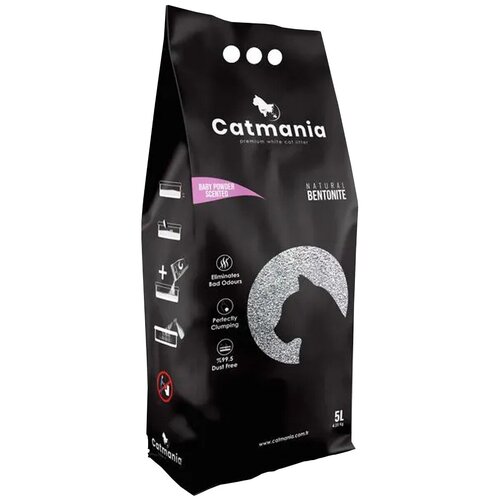 Catmania Babypowder наполнитель для кошачьего туалет с ароматом детской присыпки - 5 л