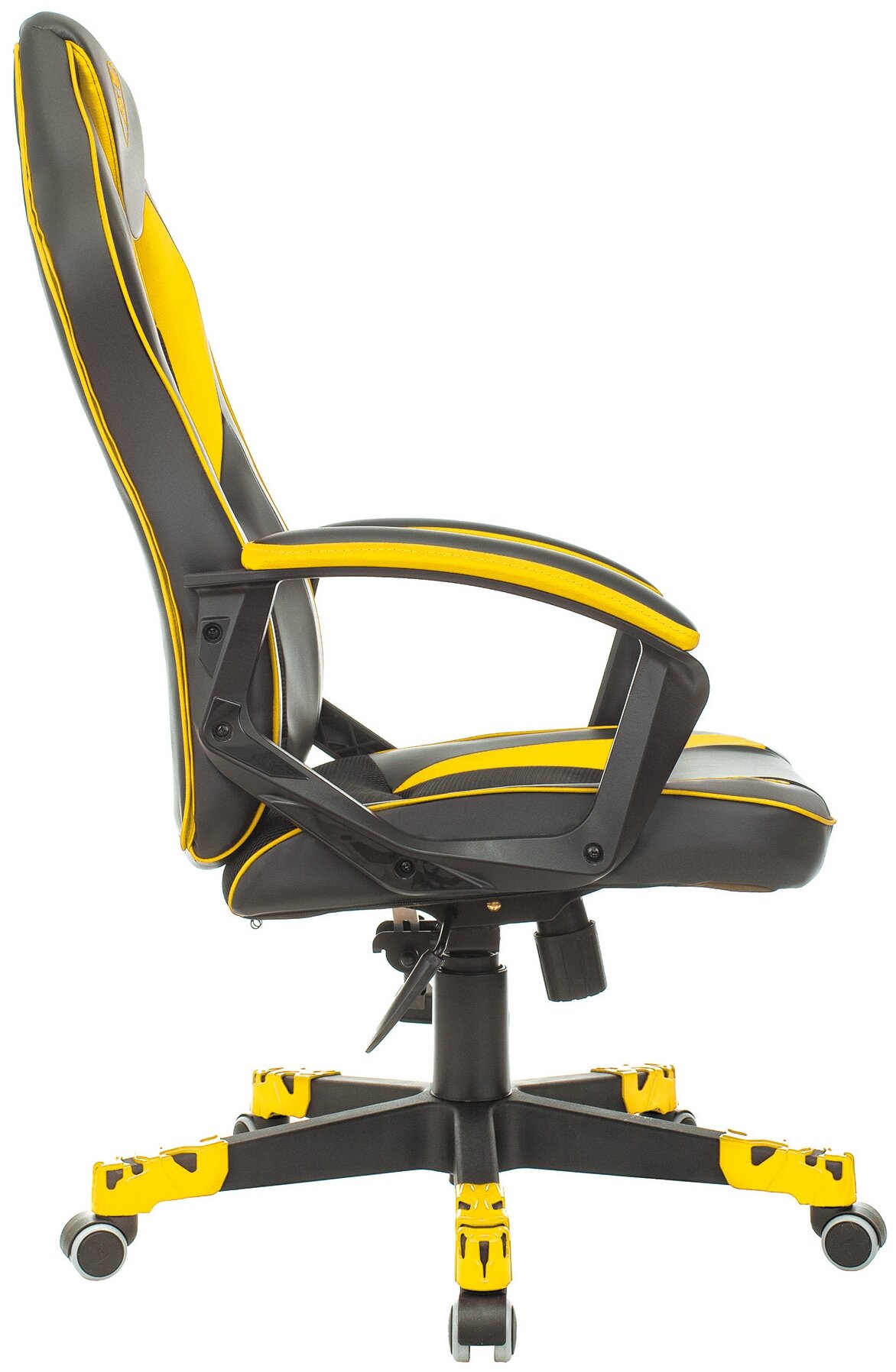 Кресло игровое Zombie GAME 16 черный/желтый эко. кожа/ткань крестов. пластик