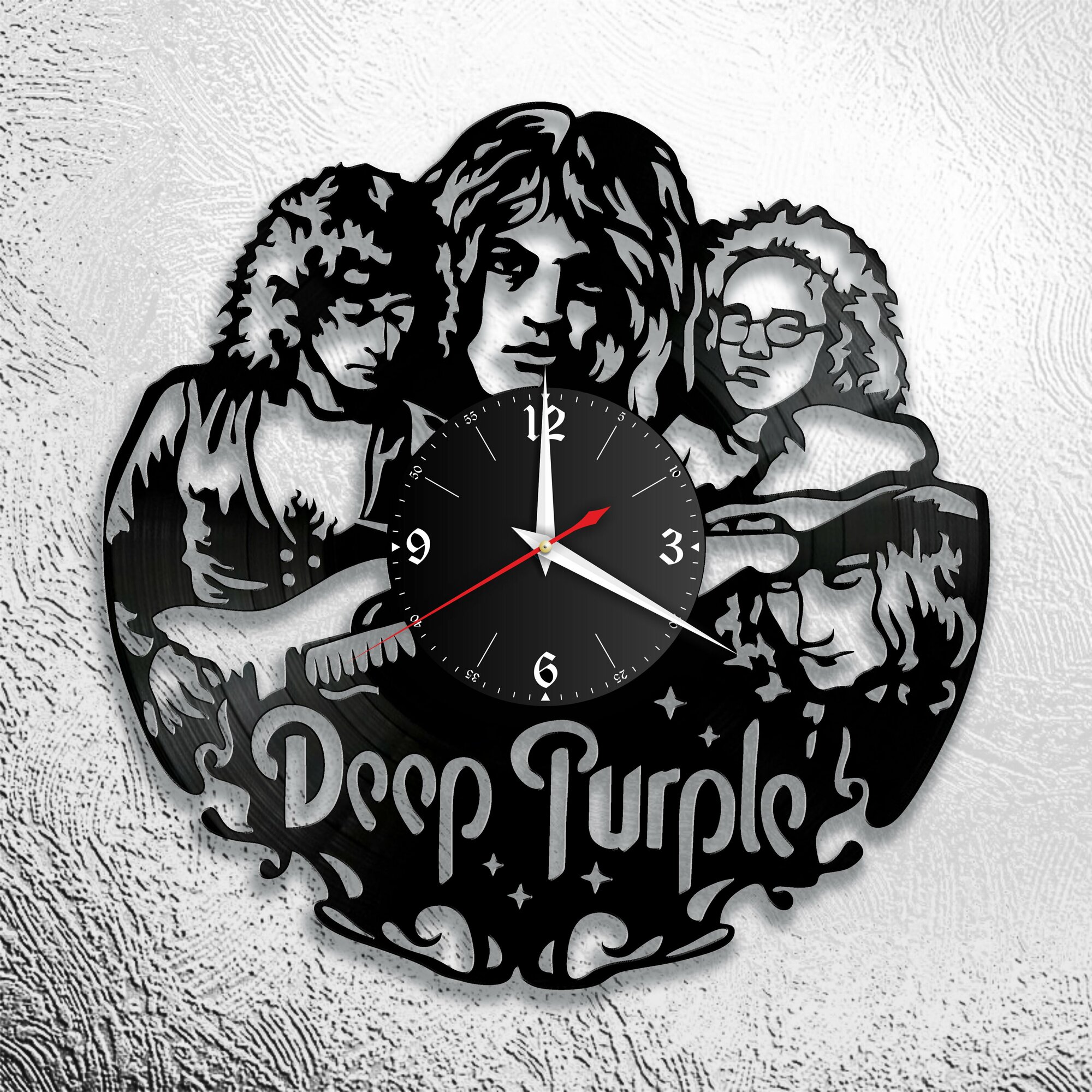 Настенные часы из виниловой пластинки с группой Deep Purple/Дип Пёрпл/Jon Lord/Ian Gillan