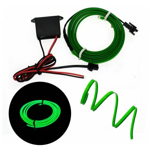 Светодиодная лента SmartElectronics 3м,12В,120 LED/m Неоновая лента в авто, машину, автомобиль/Зеленый