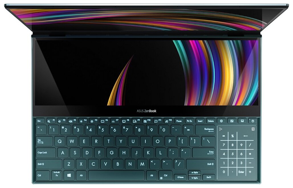 156 Ноутбук ASUS ZenBook Pro Duo UX581LV-H2014R 3840x2160 Intel Core i9 10980HK 24 ГГц RAM 32 ГБ SSD 1 ТБ NVIDIA GeForce RTX 2060 Windows 10 Pro 90NB0RQ1-M02360 синий