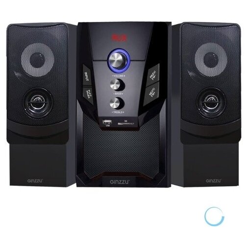 Ginzzu GM-415, Акустическая система 2.1, 50W/BT/USB/SD/FM/ДУ колонки 2 0 ginzzu gm 327 коричневый