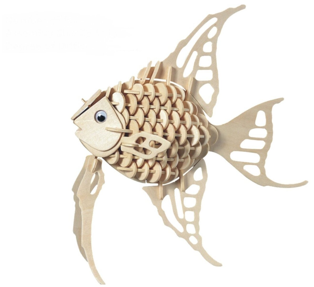 Сборная деревянная модель Wooden Toys Ангельская рыбка - фото №5