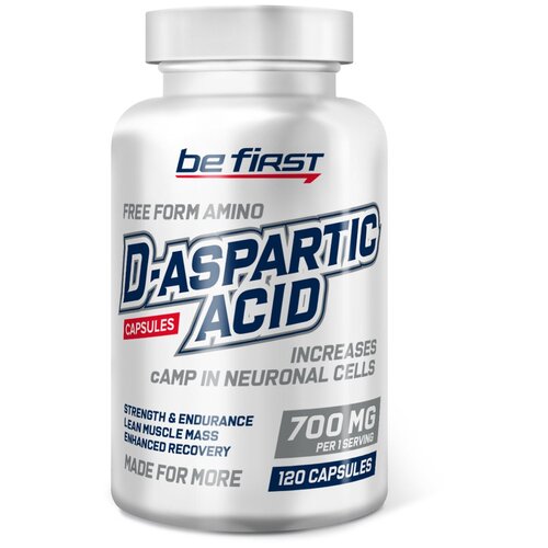 D-aspartic acid capsules, 120 капсул be first d aspartic acid powder 100г