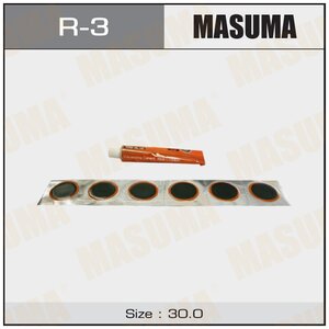 Заплатки для камер D=30 мм холодная вулканизация 36 шт. + клей 22 мл MASUMA MASUMA R3 | цена за 1 шт