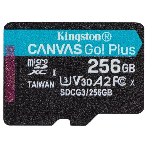 Карта памяти Kingston microSDXC 256 ГБ Class 10, V30, A2, UHS-I U3, R/W 170/90 МБ/с, 1 шт., черный карта памяти kingston microsdxc canvas select go plus class 10 uhs i u3 170 90mb s 256gb