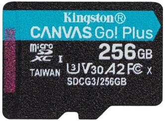 Карта памяти Kingston SDCG3 256 GB, чтение: 170 MB/s, запись: 90 MB/s, черный