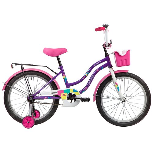 Детский велосипед Novatrack Tetris 20 (2020) фиолетовый в собранном виде