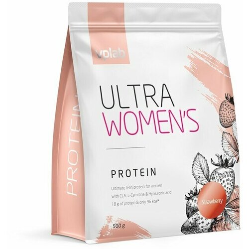 Протеиновый коктейль VPLAB Ultra Women’s Protein, контроль веса, порошок, 500 г, клубника vplab протеиновый молочный коктейль vplab protein milkshake 500 г ваниль