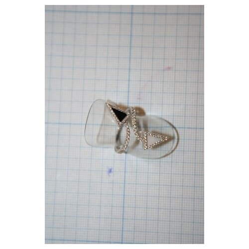 фото Jv серебряное кольцо с агатом, цирконием, ониксом wr24670-bw2_ag_ox_001_wg, размер 17.5