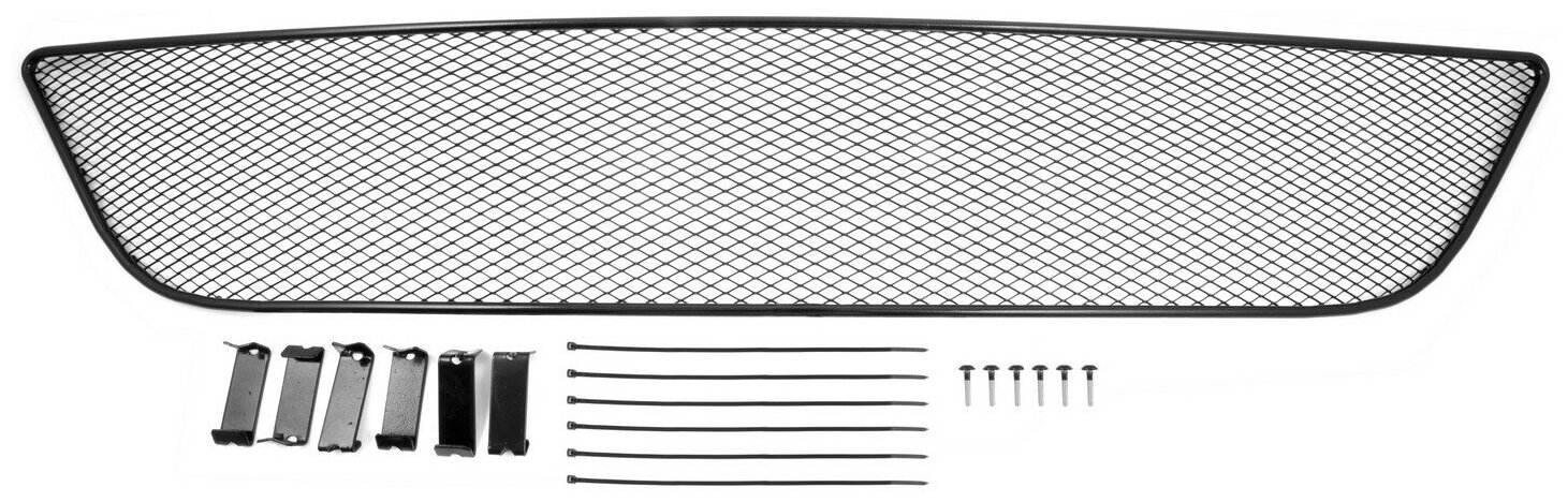 Сетка на бампер внешняя для SUZUKI SX4 2016-2021, черн, 15 мм, к-т 1шт, без адаптивного круиз-контроля / Сузуки Сх4