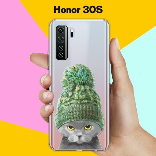 силиконовый чехол кот в шапке на honor 20 Силиконовый чехол Кот в шапке на Honor 30s