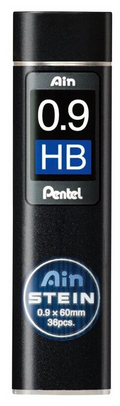 Грифели 36 шт. для карандашей автоматических "Pentel" Ain Stein 0.9 мм в тубе C279-HBO HB