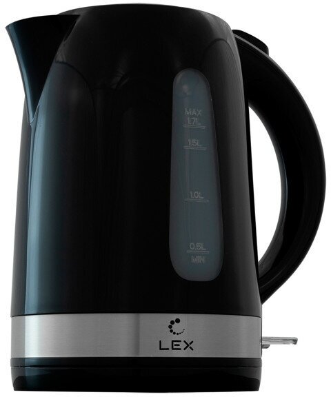 Чайник lex lx 30028-2 2200вт 1,7л пластик черный