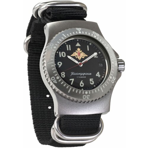 Наручные часы Восток Командирские, черный, серебряный наручные часы командирские часы с символикой вдв синий