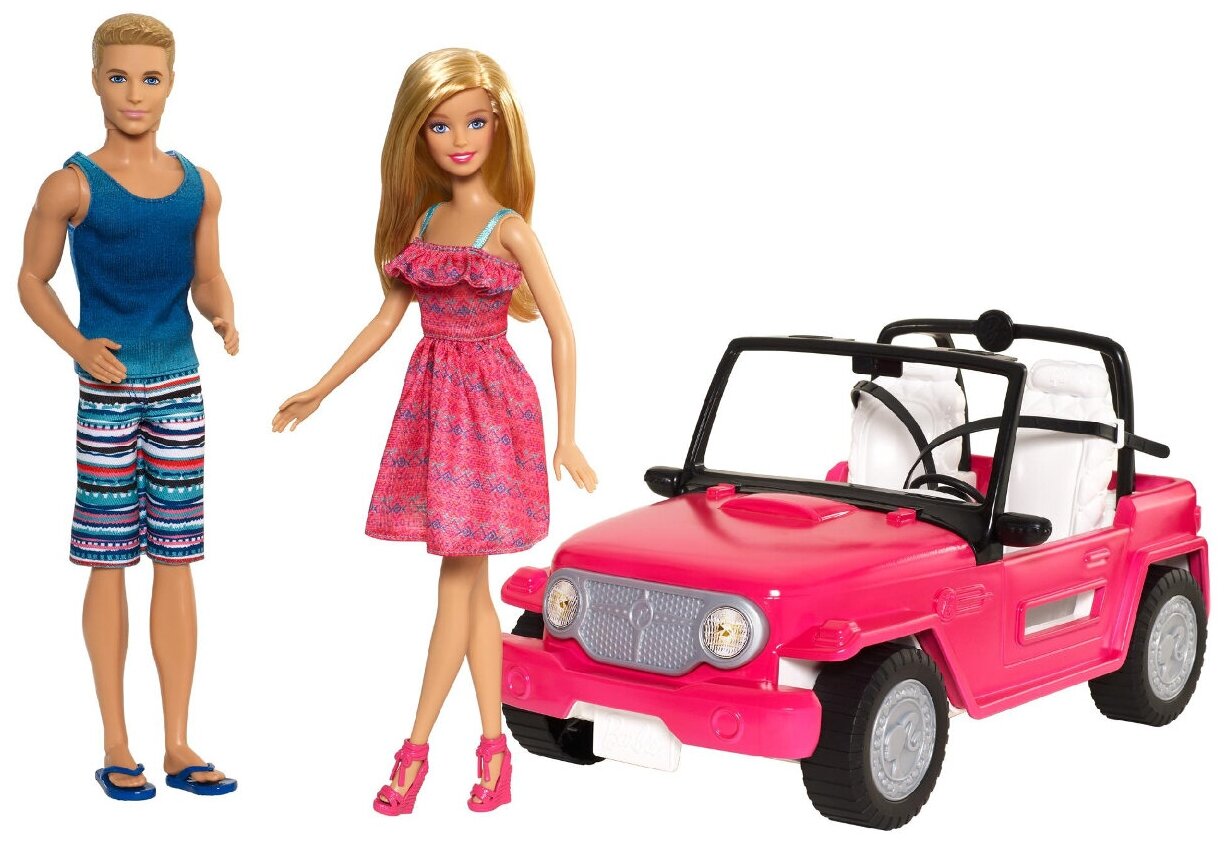 Набор игровой Barbie Пляжный автомобиль CJD12