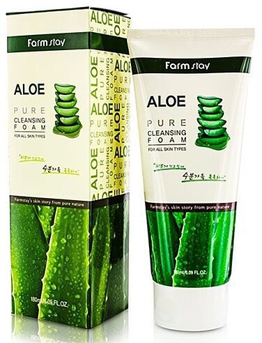 FarmStay Пенка очищающая с экстрактом алоэ - Aloe pure cleansing foam, 180мл