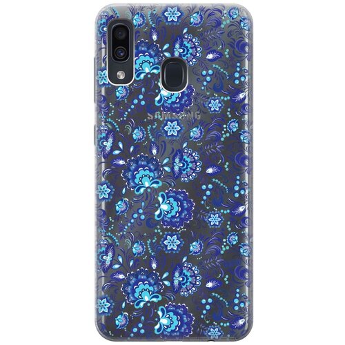 фото Ультратонкий силиконовый чехол-накладка clearview для samsung galaxy a20 / a30 с 3d принтом "gzhel" gosso