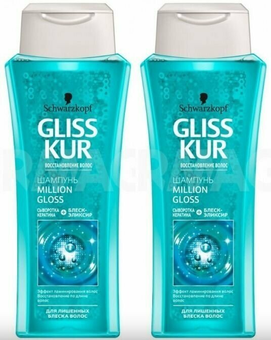 Gliss Kur Шампунь для волос Million Gloss, 250 мл, 2 шт