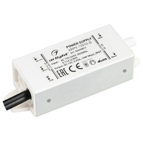 фото Блок питания arpv-12010-d (12v, 0.83a, 10w) (arl, ip67 металл, 3 года) arlight