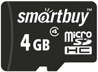 Карта памяти (SMARTBUY (SB4GBSDCL4-01) MicroSDHC 4GB Class4 + адаптер)